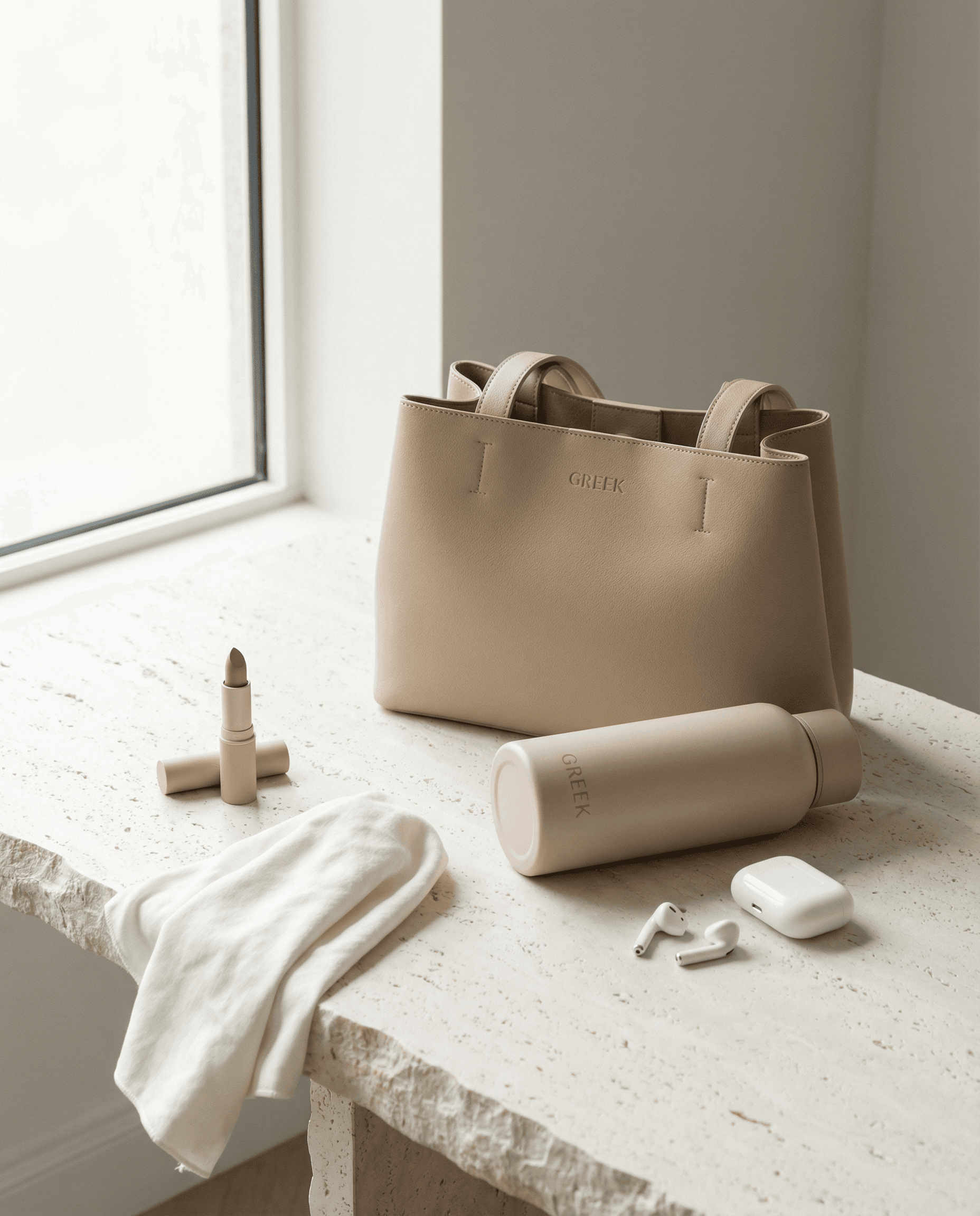 Kit Gostosa Grega — Leather tote GREEK completo
